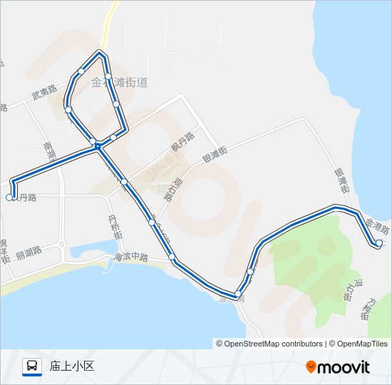 公交金石滩1路的线路图