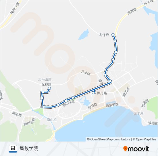 公交金石滩2路的线路图