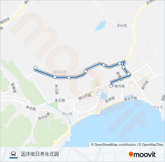 公交金石滩4路的线路图