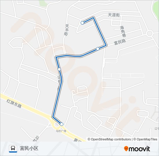 公交522复线路的线路图