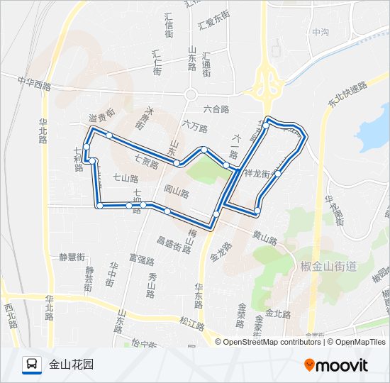 公交805内环路的线路图