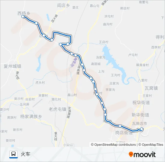公交瓦房店26路的线路图