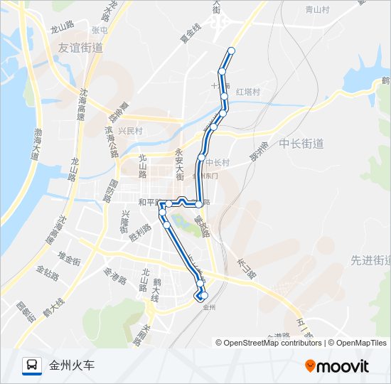 公交金州102路的线路图