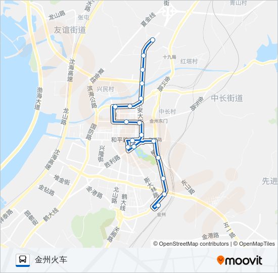公交金州103路的线路图