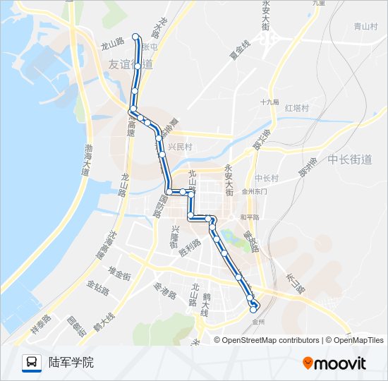 公交金州104路的线路图