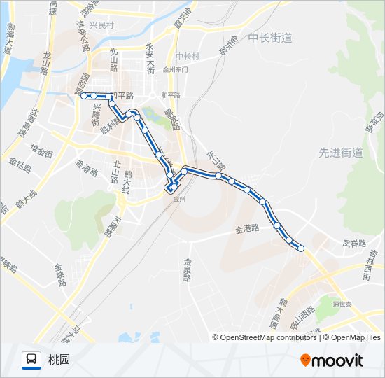 公交金州105路的线路图