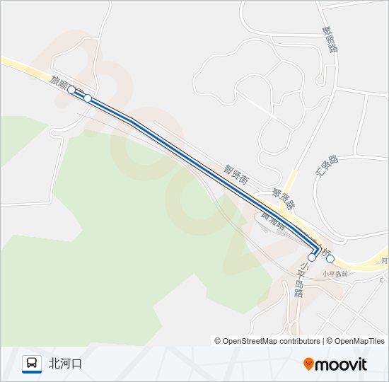1号临时公交线 Bus Line Map