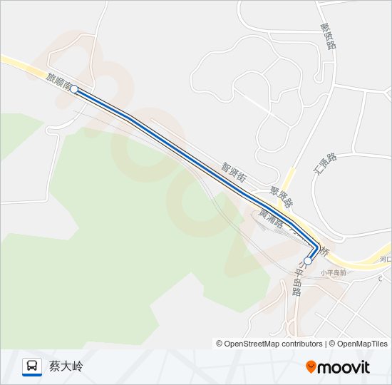 1号临时公交线 Bus Line Map