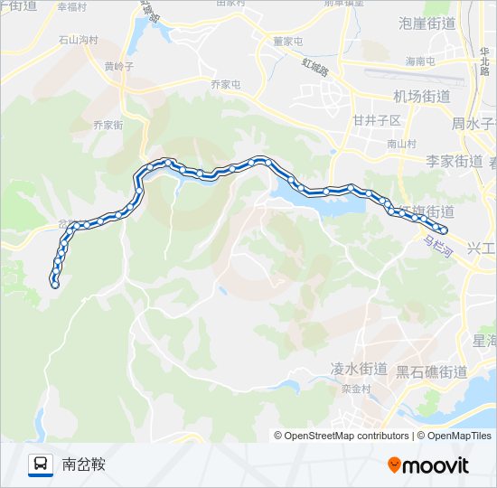 公交535南岔鞍路的线路图