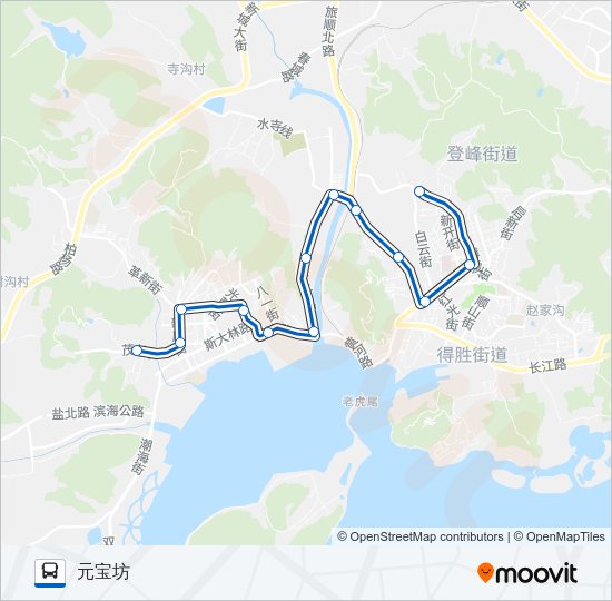 公交旅顺口3加车路的线路图
