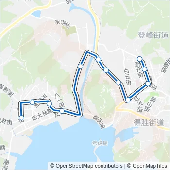 旅顺口3路加车 Bus Line Map