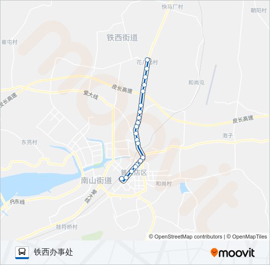 公交普兰店103路的线路图