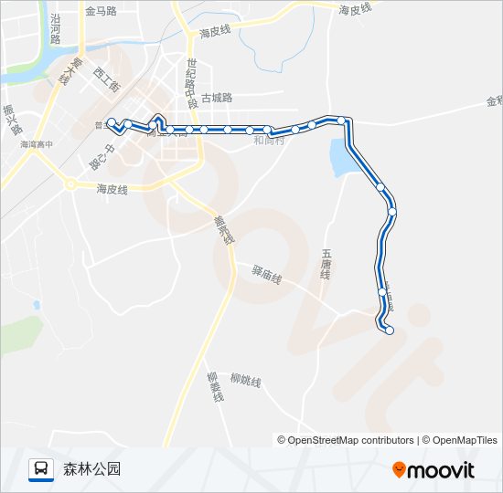 公交普兰店104路的线路图