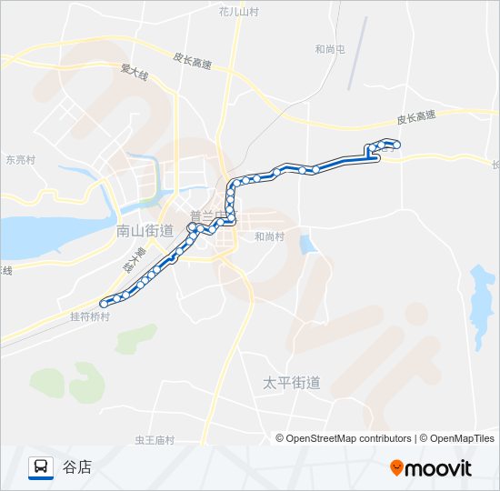 公交普兰店105路的线路图