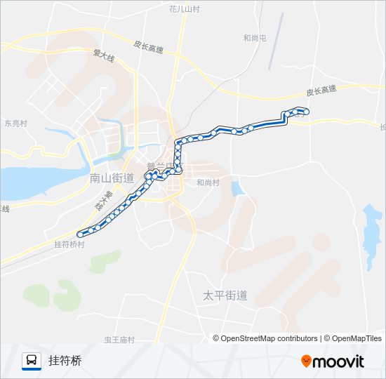 公交普兰店105路的线路图