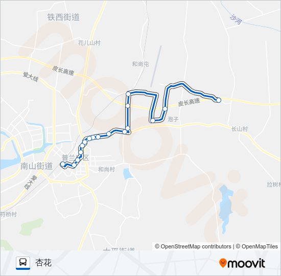 公交普兰店108路的线路图