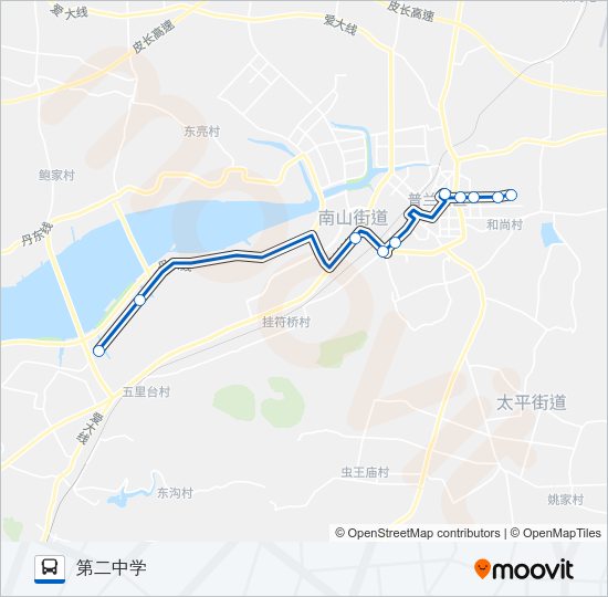 公交普兰店201路的线路图