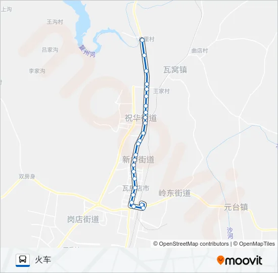 公交瓦房店1八里路的线路图
