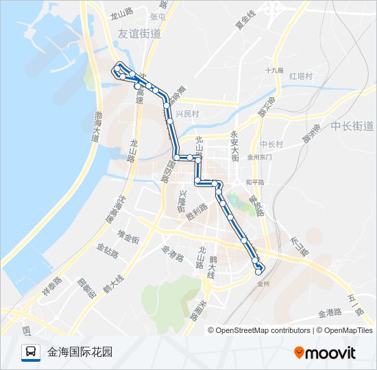 金州104加车 Bus Line Map