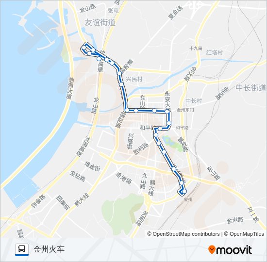 公交金州104加车路的线路图