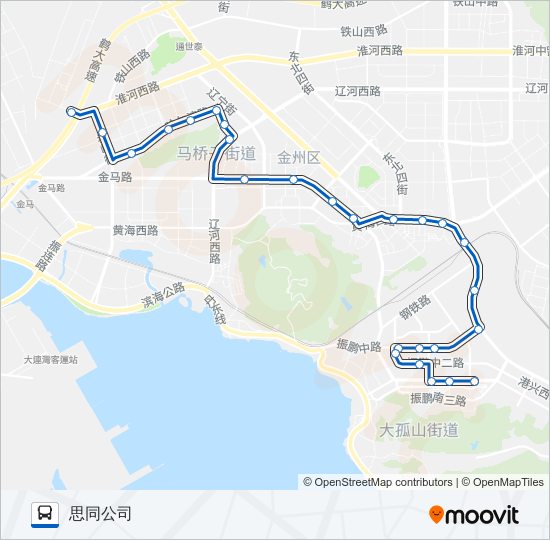 开发区1路高峰线 bus Line Map