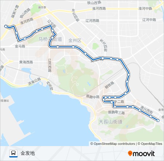 公交开发区1高峰线路的线路图