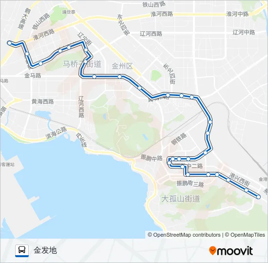 开发区1路高峰线 Bus Line Map