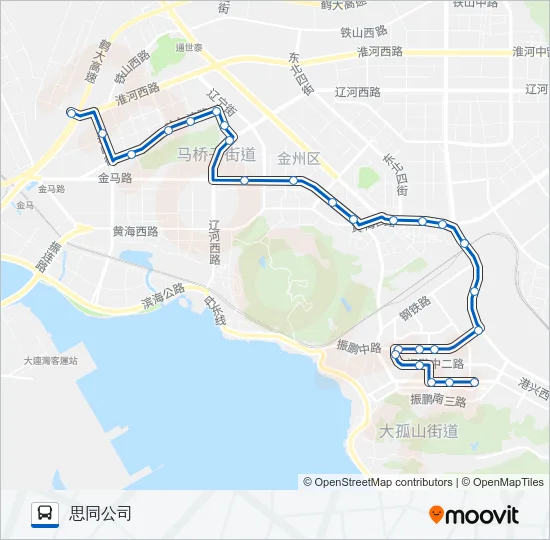开发区1路高峰线 Bus Line Map
