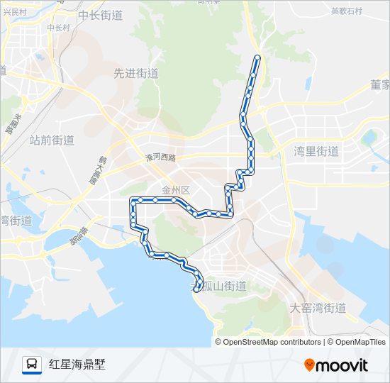 公交开发区5红星海路的线路图