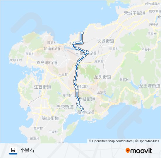 公交旅顺口20北线路的线路图