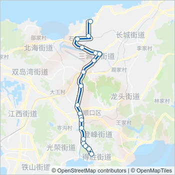 旅顺口20路北线 Bus Line Map