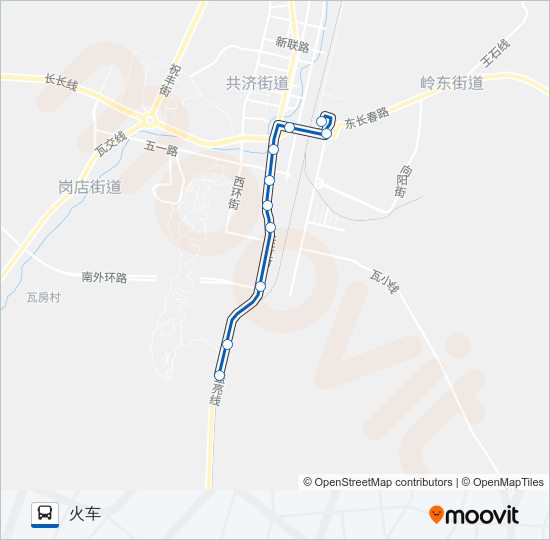 公交瓦房店2一职高路的线路图