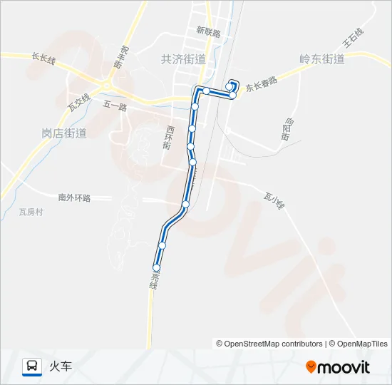 公交瓦房店2一职高路的线路图