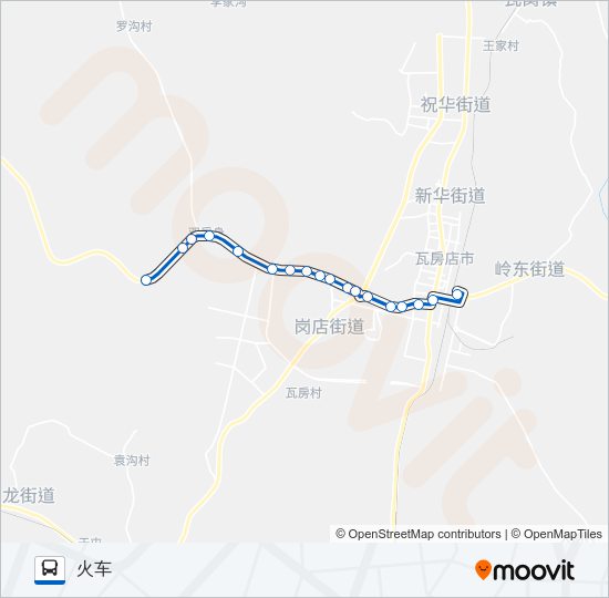 公交瓦房店3大李屯路的线路图