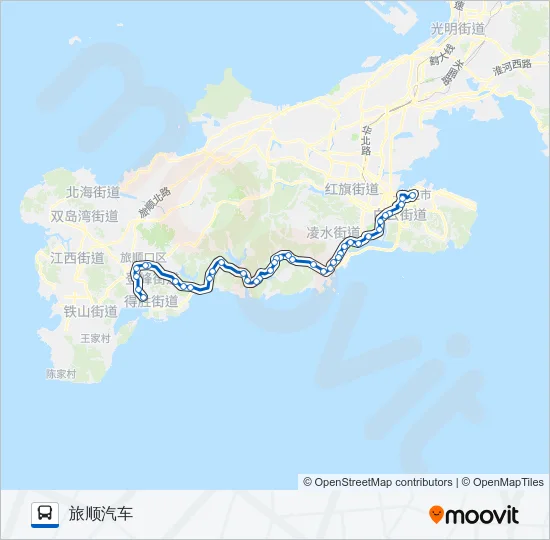 站北广场-旅顺线 Bus Line Map