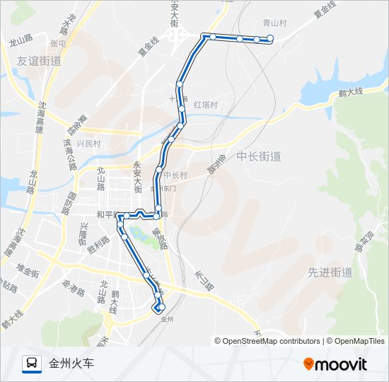 金州102路加车 Bus Line Map