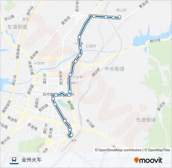 金州102路加车 Bus Line Map