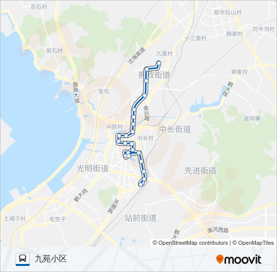 金州103路加车 Bus Line Map