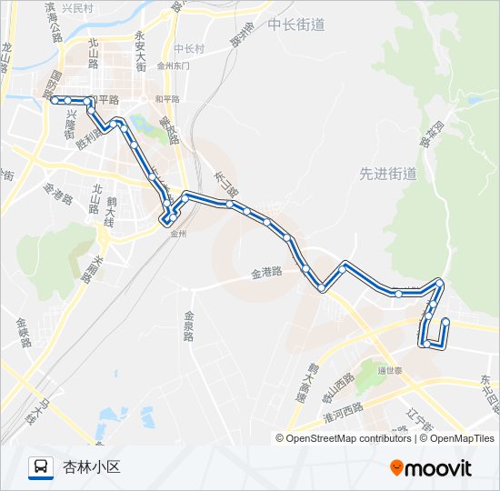 金州105路支线路线:日程,站点和地图-杏林小区