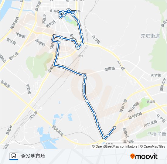 公交金州107加车路的线路图