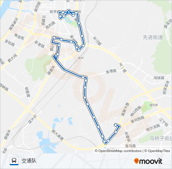 公交金州107加车路的线路图