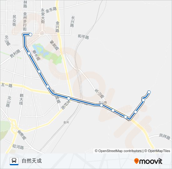 公交金州111區間路的線路圖