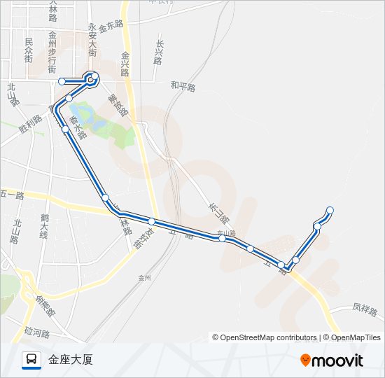 公交金州111區間路的線路圖