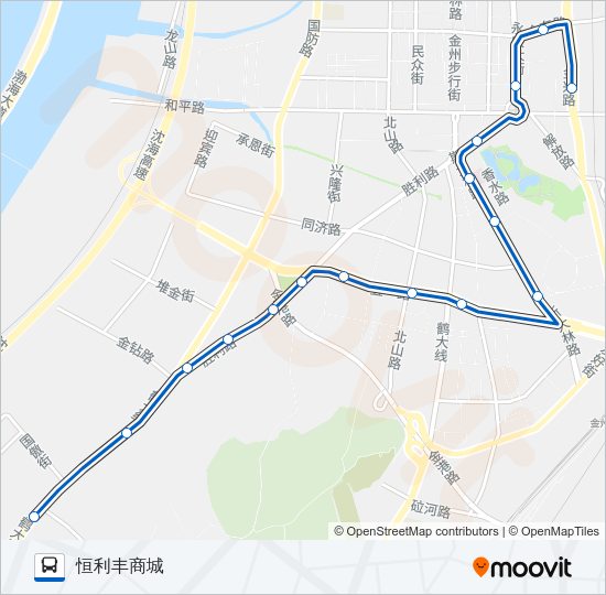 公交金州201加车路的线路图
