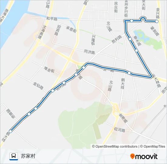 公交金州201加车路的线路图