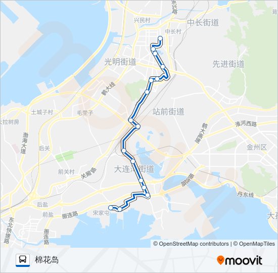 公交金州202区间路的线路图