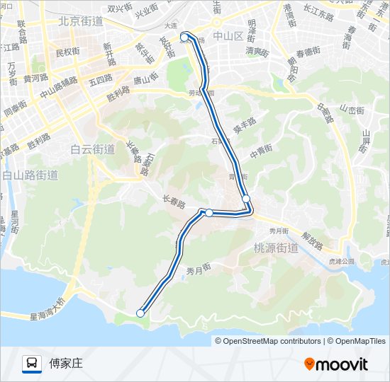 公交92(临时停运)路的线路图