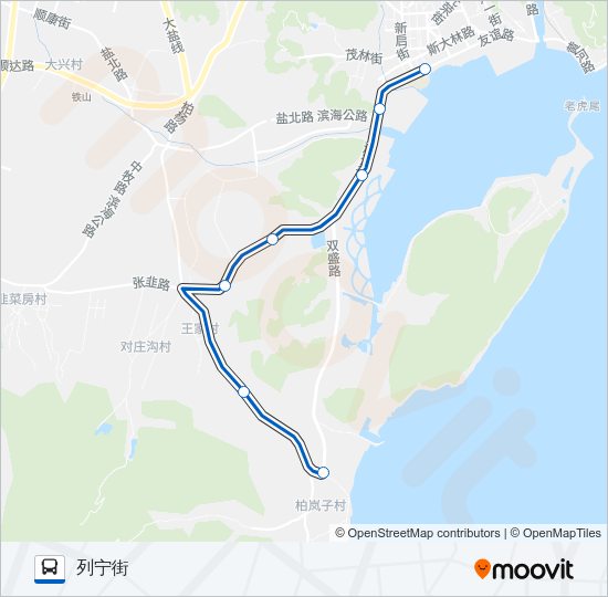 公交旅顺口14加车1路的线路图