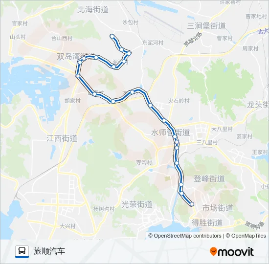 旅顺口22路后泥河 Bus Line Map