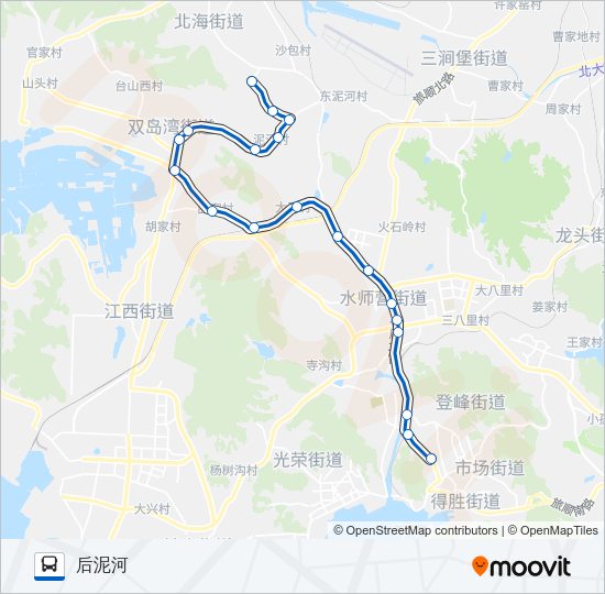 公交旅顺口22后泥河路的线路图